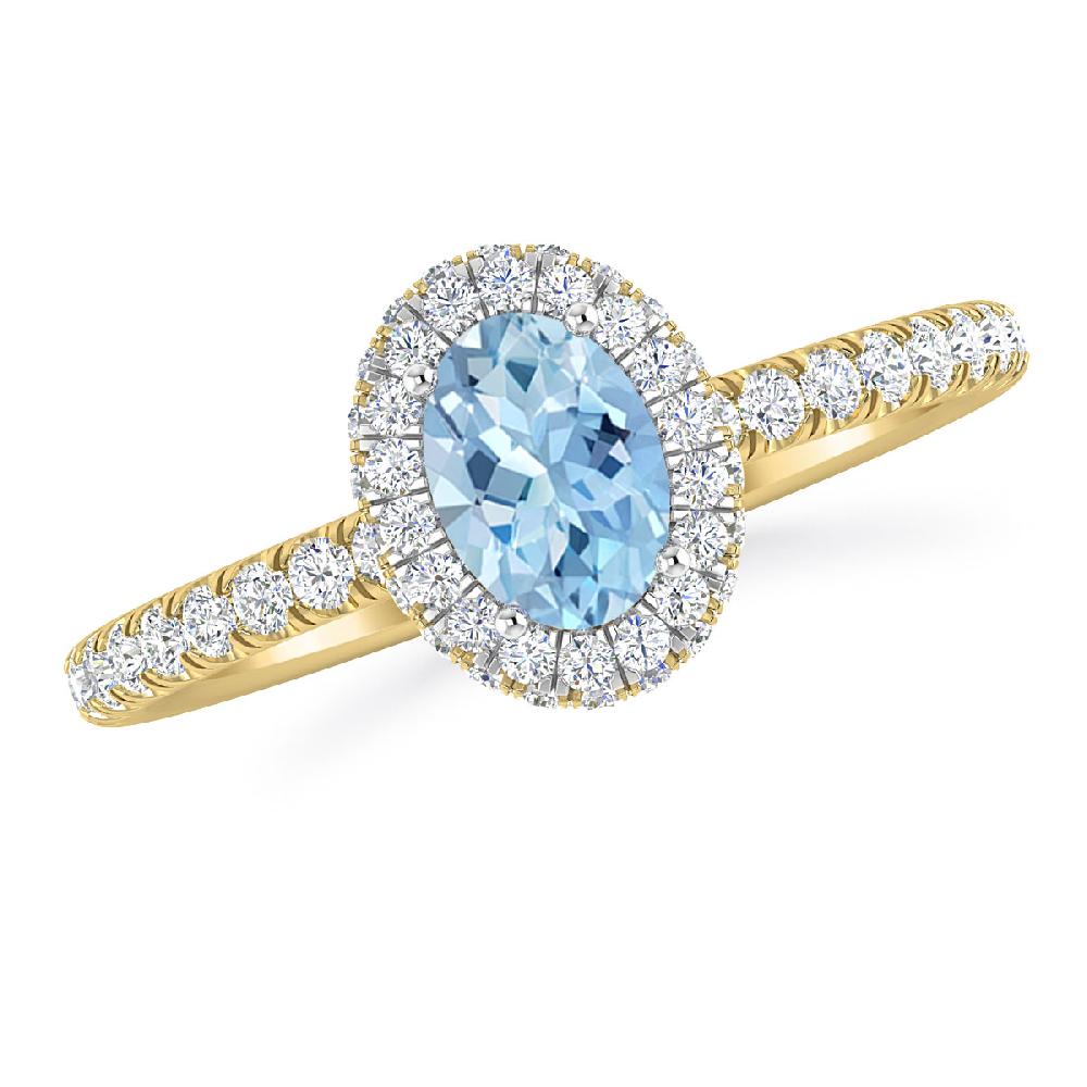 Yellow Gold - Aquamarine