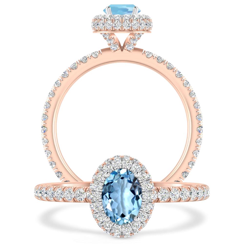 Rose Gold - Aquamarine