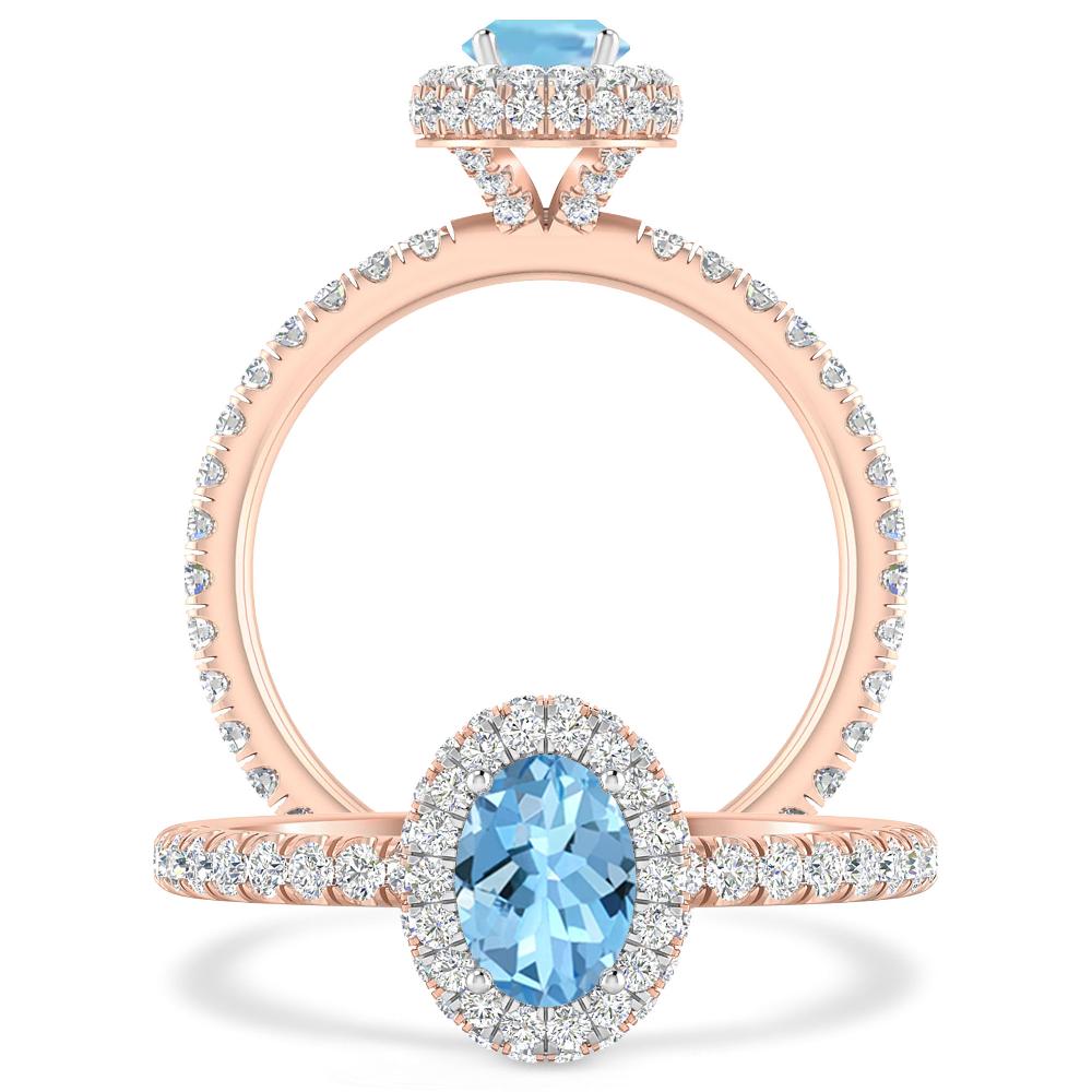 Rose Gold - Aquamarine