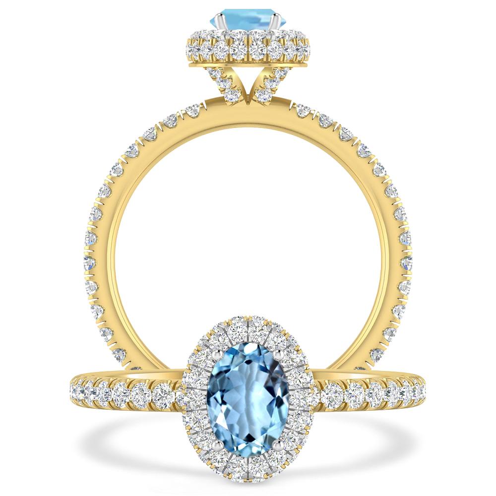 Yellow Gold - Aquamarine