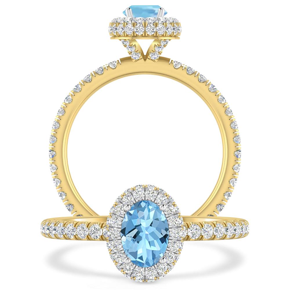 Yellow Gold - Aquamarine