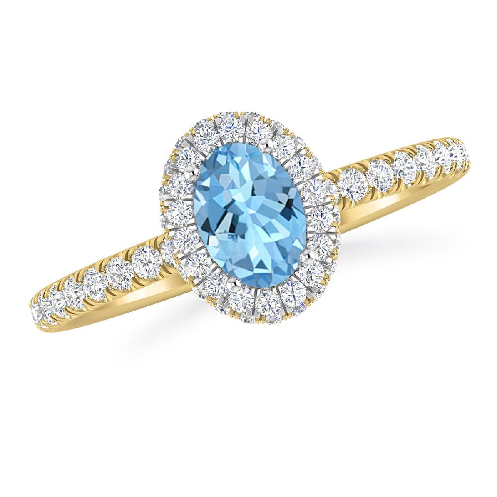 Yellow Gold - Aquamarine