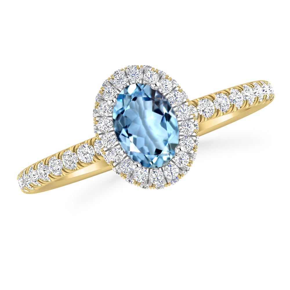 Yellow Gold - Aquamarine