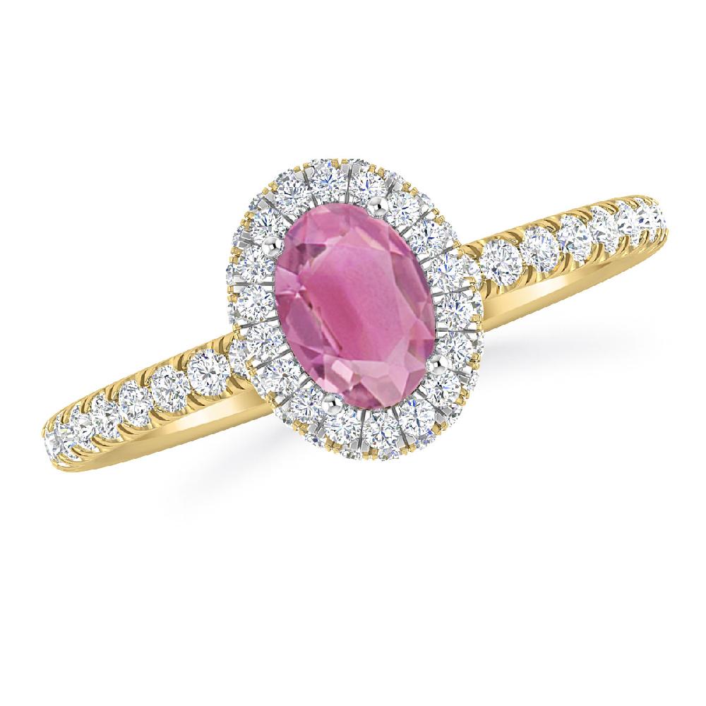 Yellow Gold - Pink Tourmaline