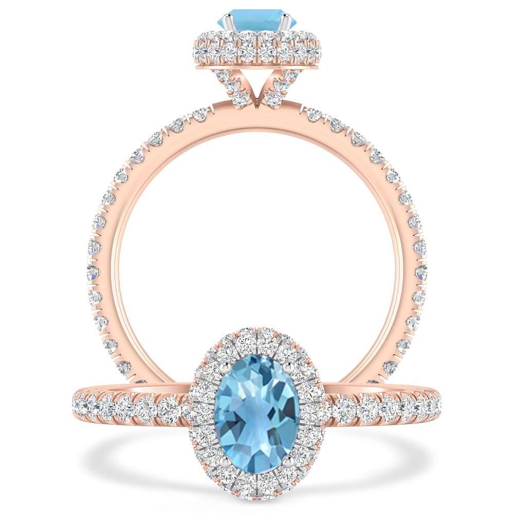 Rose Gold - Blue Topaz