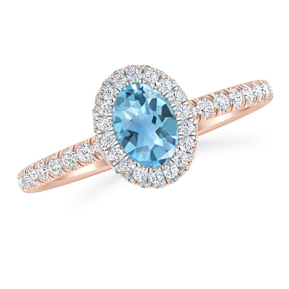 Rose Gold - Blue Topaz