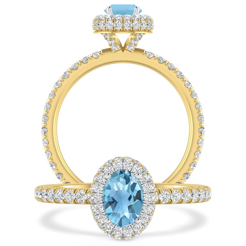 Yellow Gold - Blue Topaz