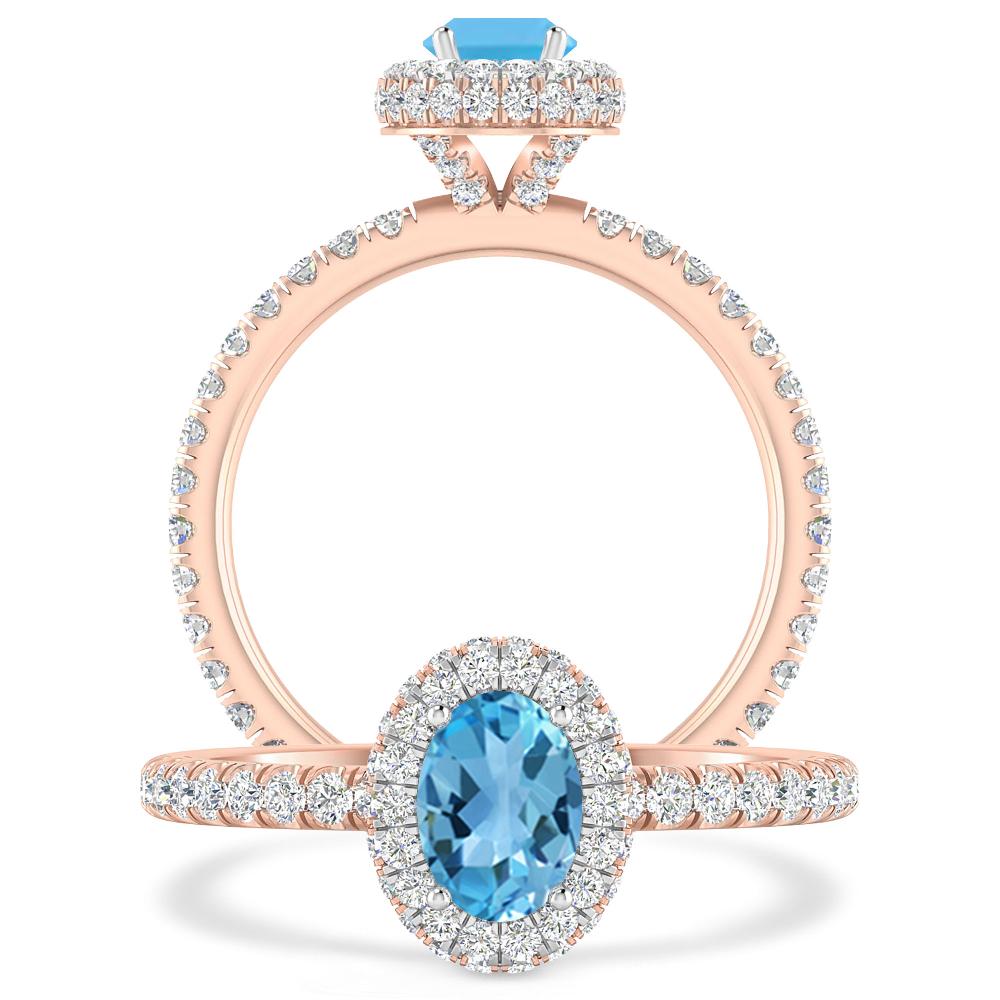 Rose Gold - Blue Topaz