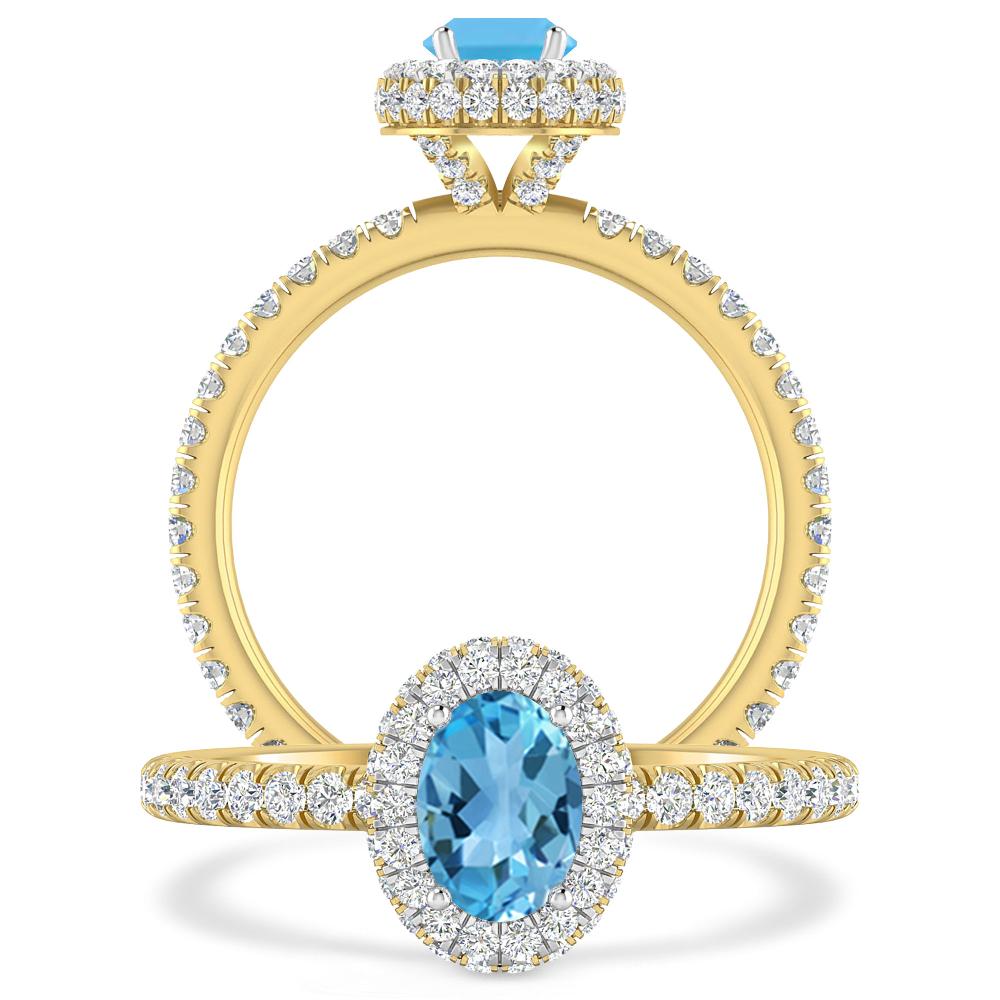 Yellow Gold - Blue Topaz