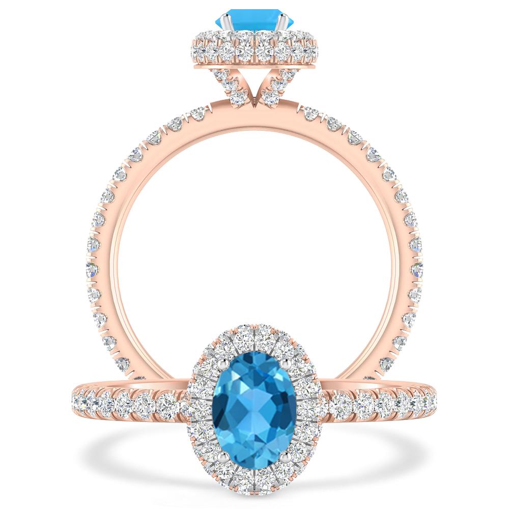 Rose Gold - Blue Topaz