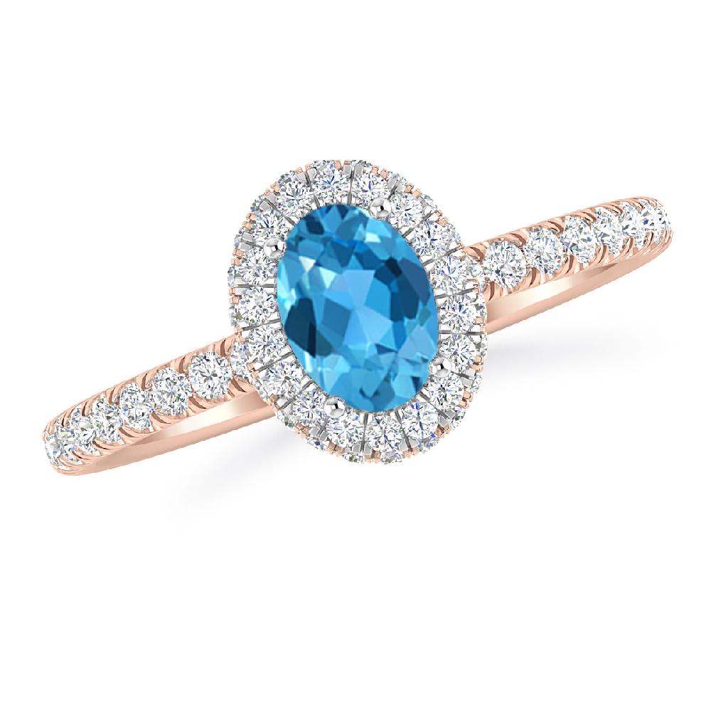 Rose Gold - Blue Topaz