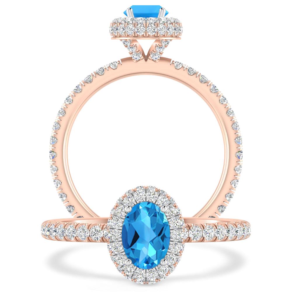 Rose Gold - Blue Topaz