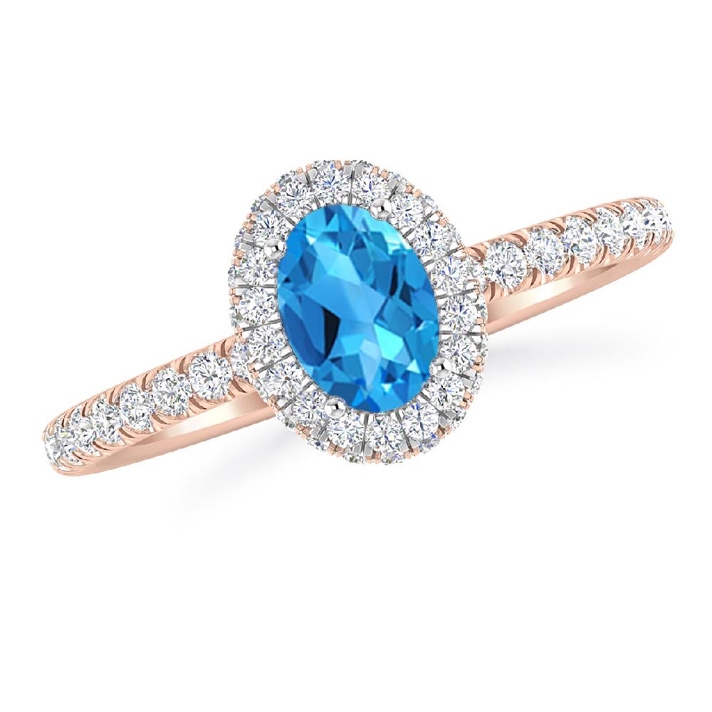 Rose Gold - Blue Topaz