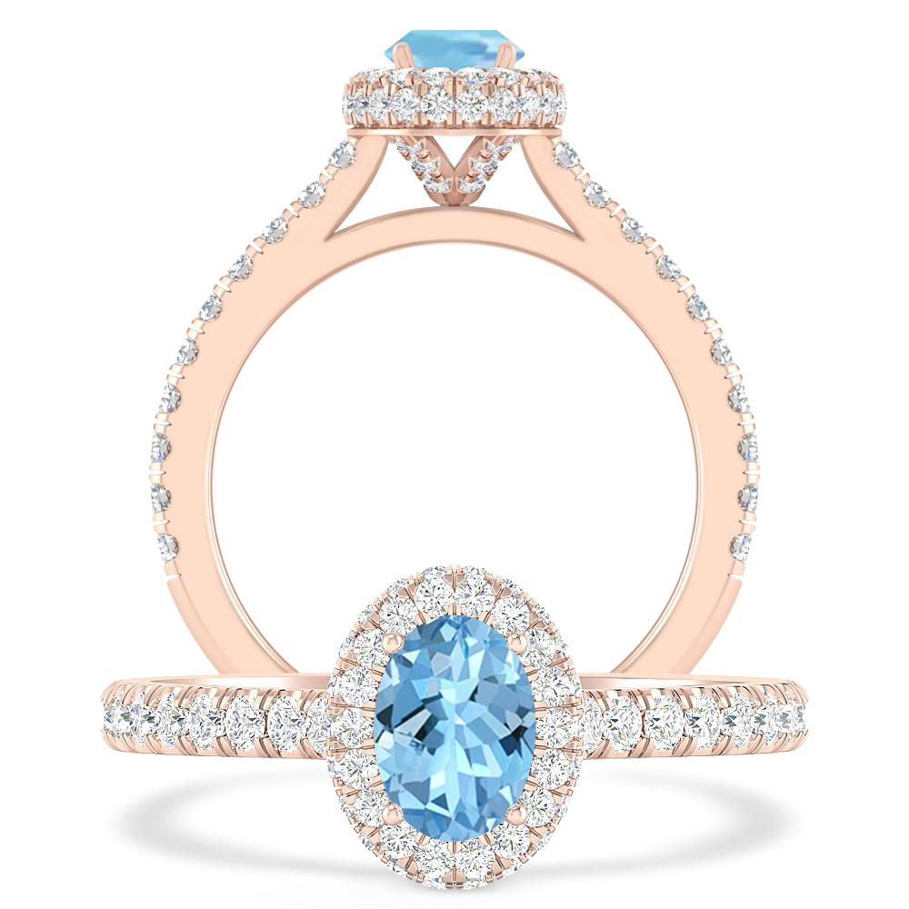 Rose Gold - Aquamarine