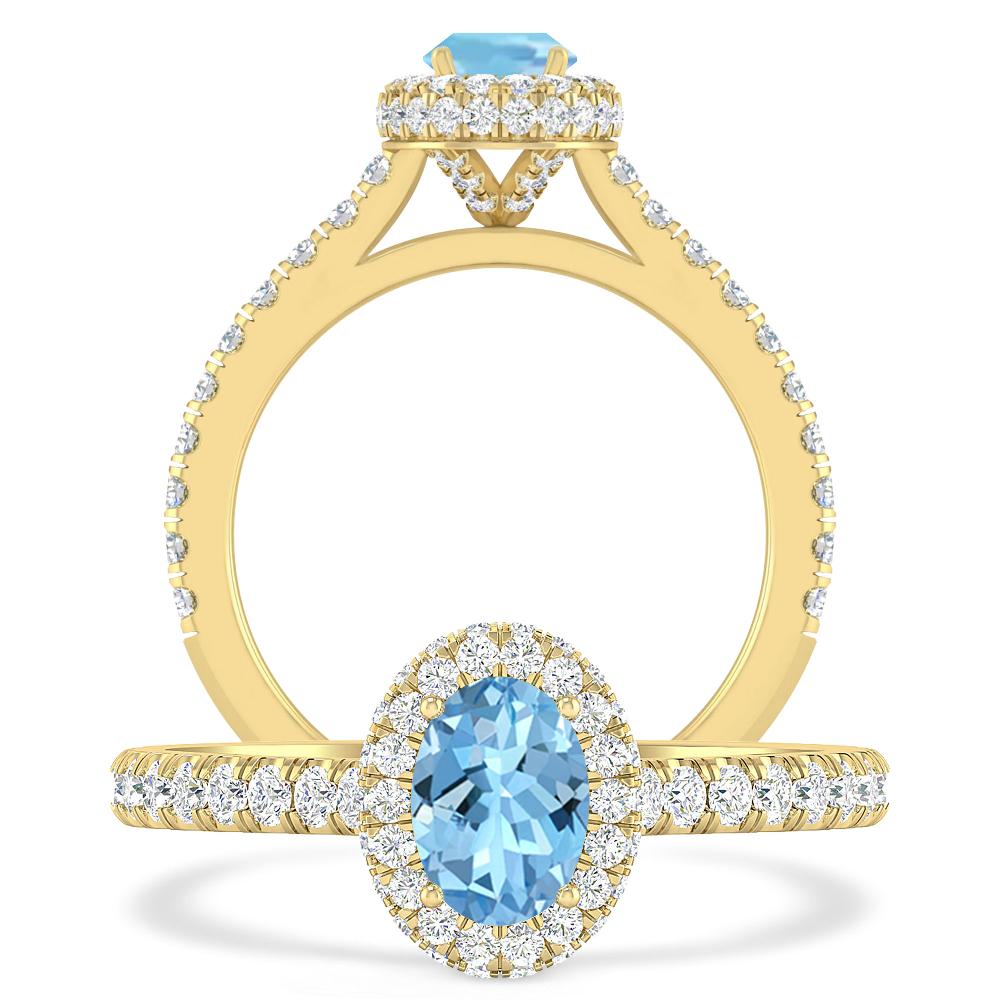 Yellow Gold - Aquamarine