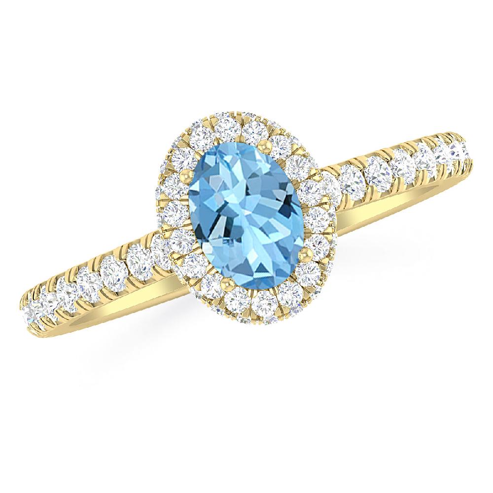 Yellow Gold - Aquamarine