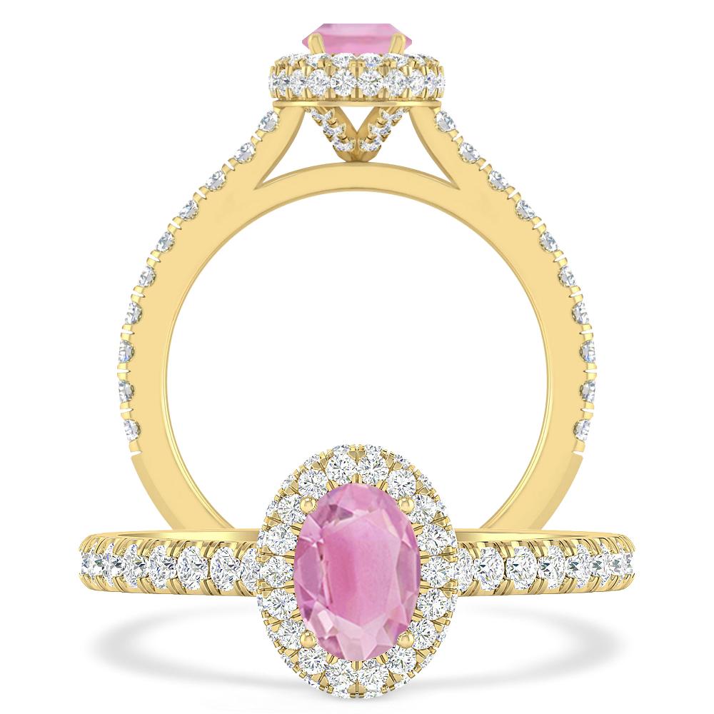 Yellow Gold - Pink Tourmaline