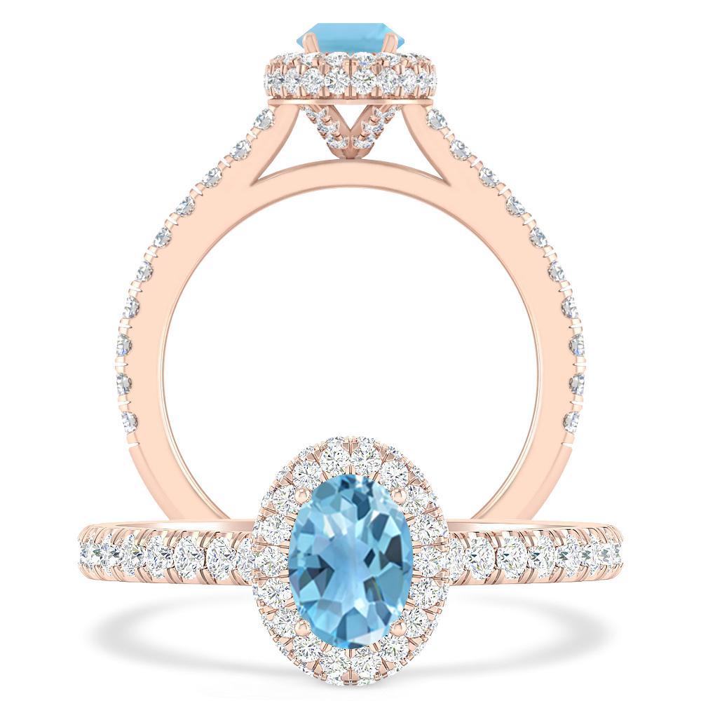 Rose Gold - Blue Topaz