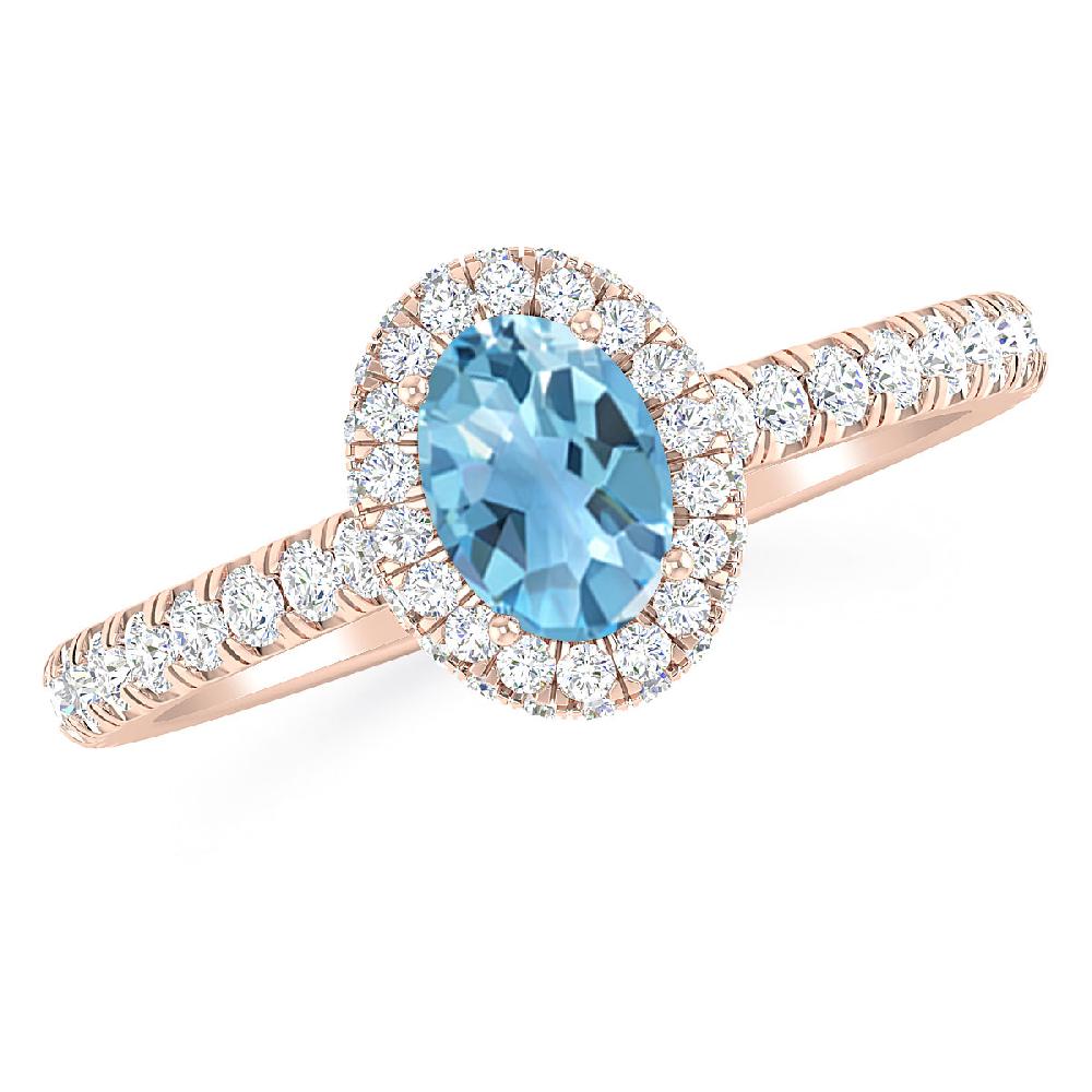 Rose Gold - Blue Topaz