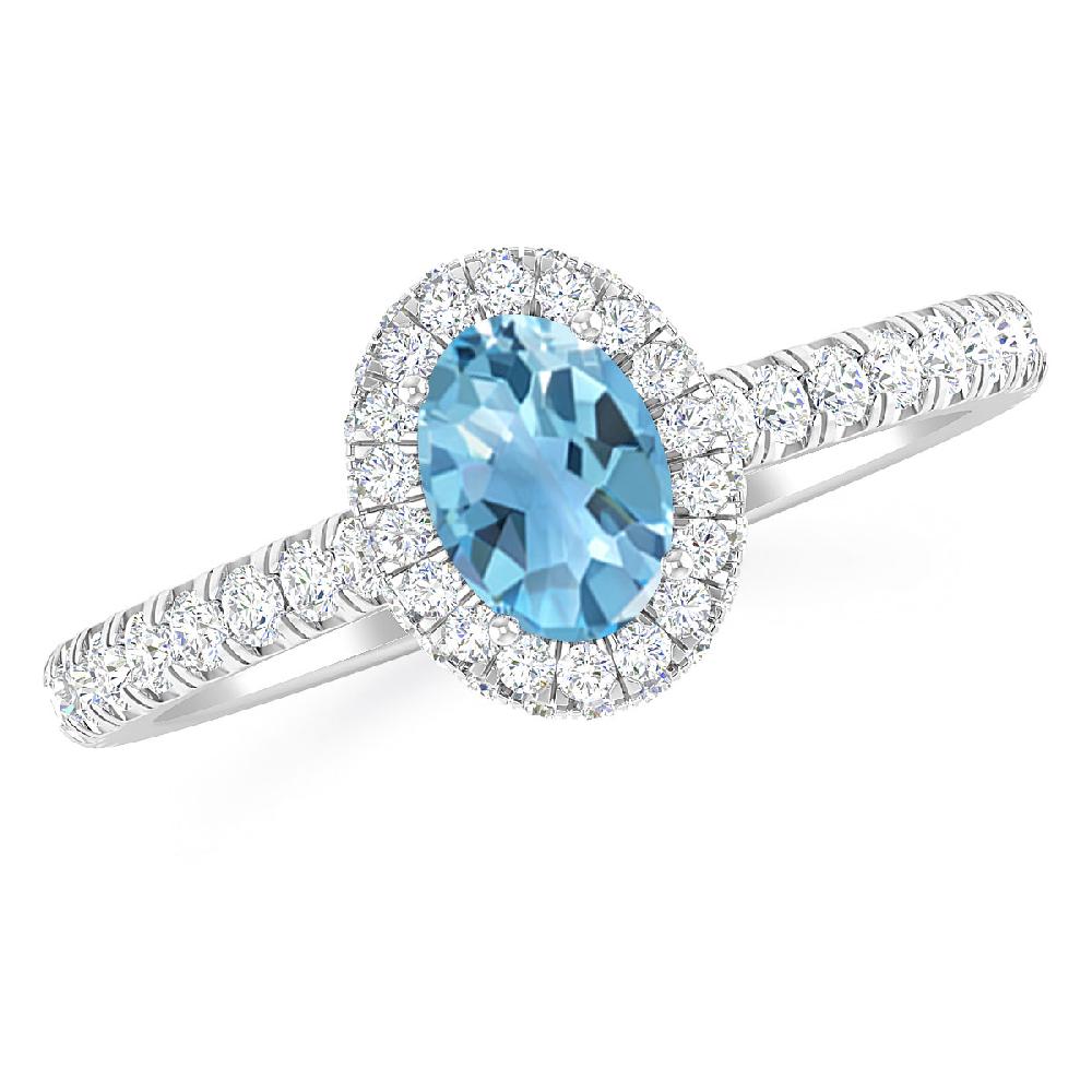 White Gold - Blue Topaz