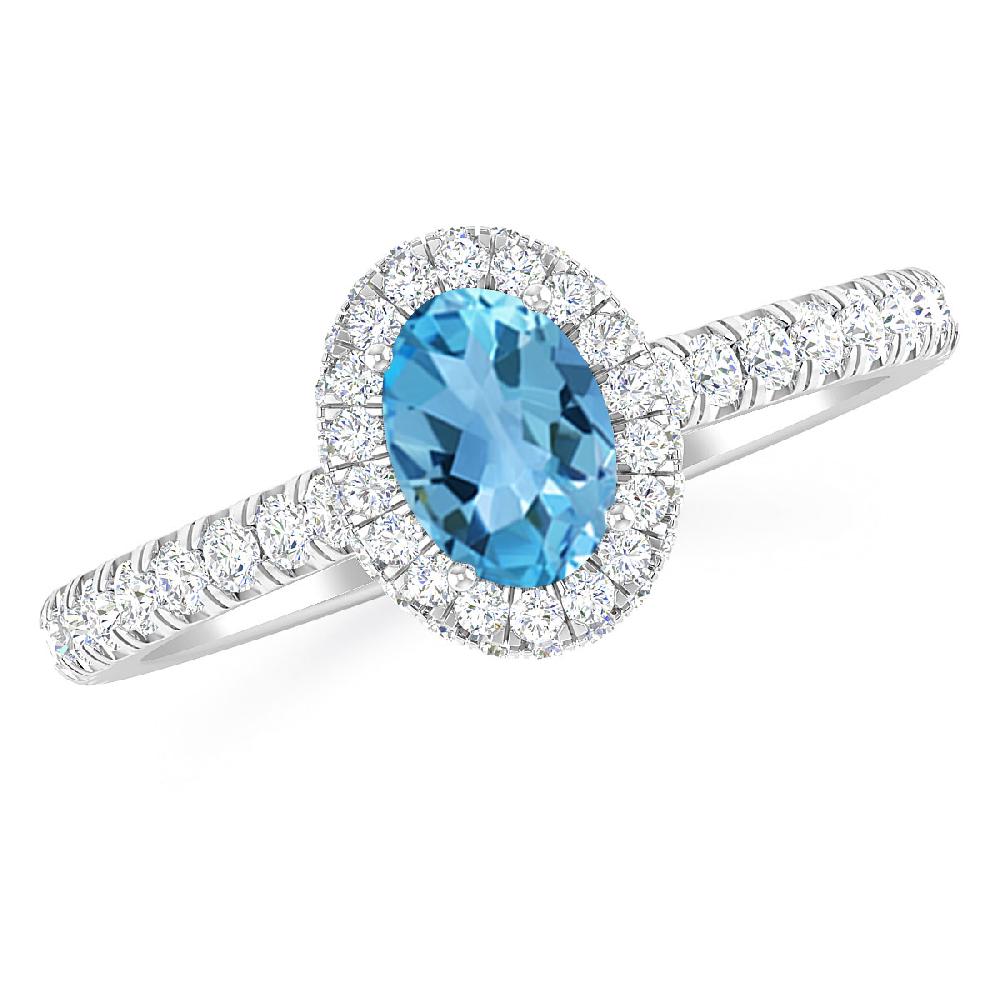 White Gold - Blue Topaz