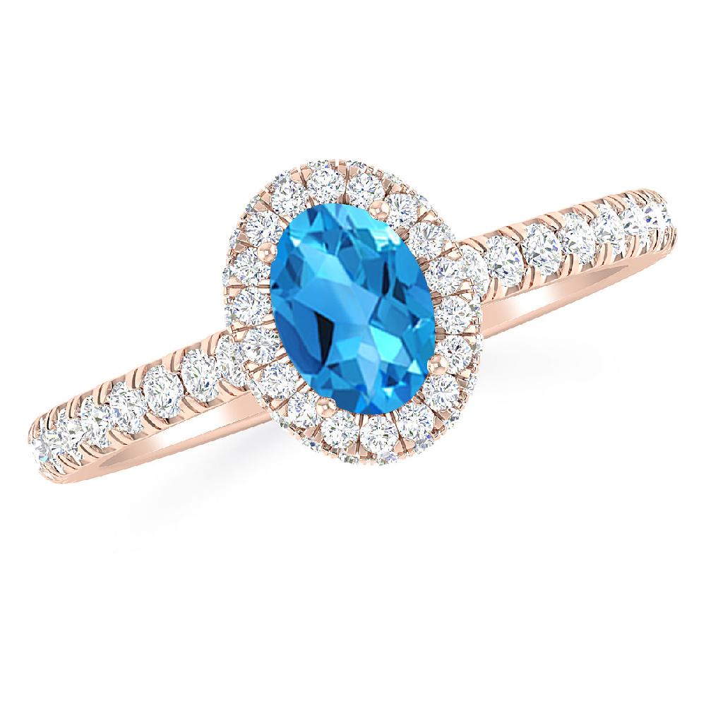 Rose Gold - Blue Topaz