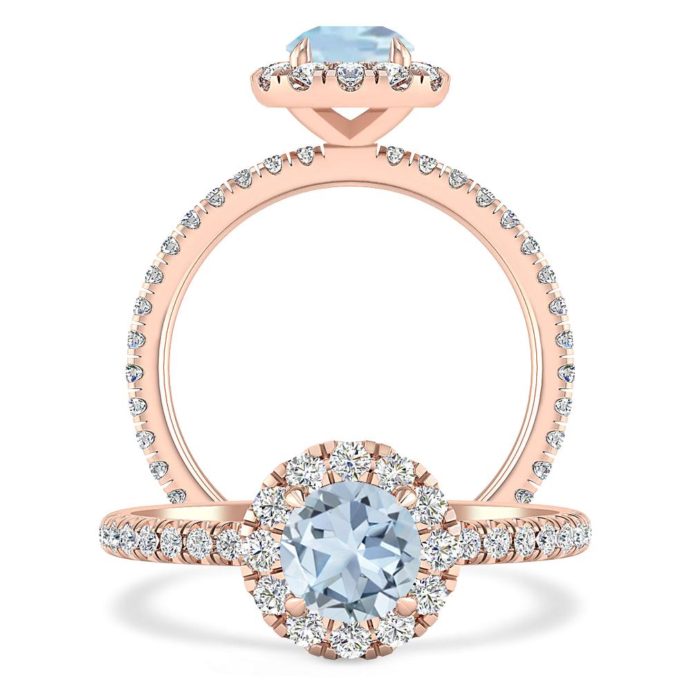 Rose Gold - Aquamarine