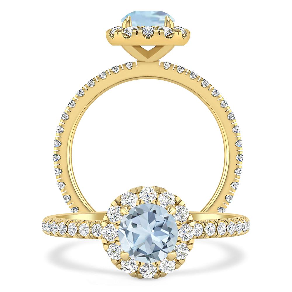 Yellow Gold - Aquamarine