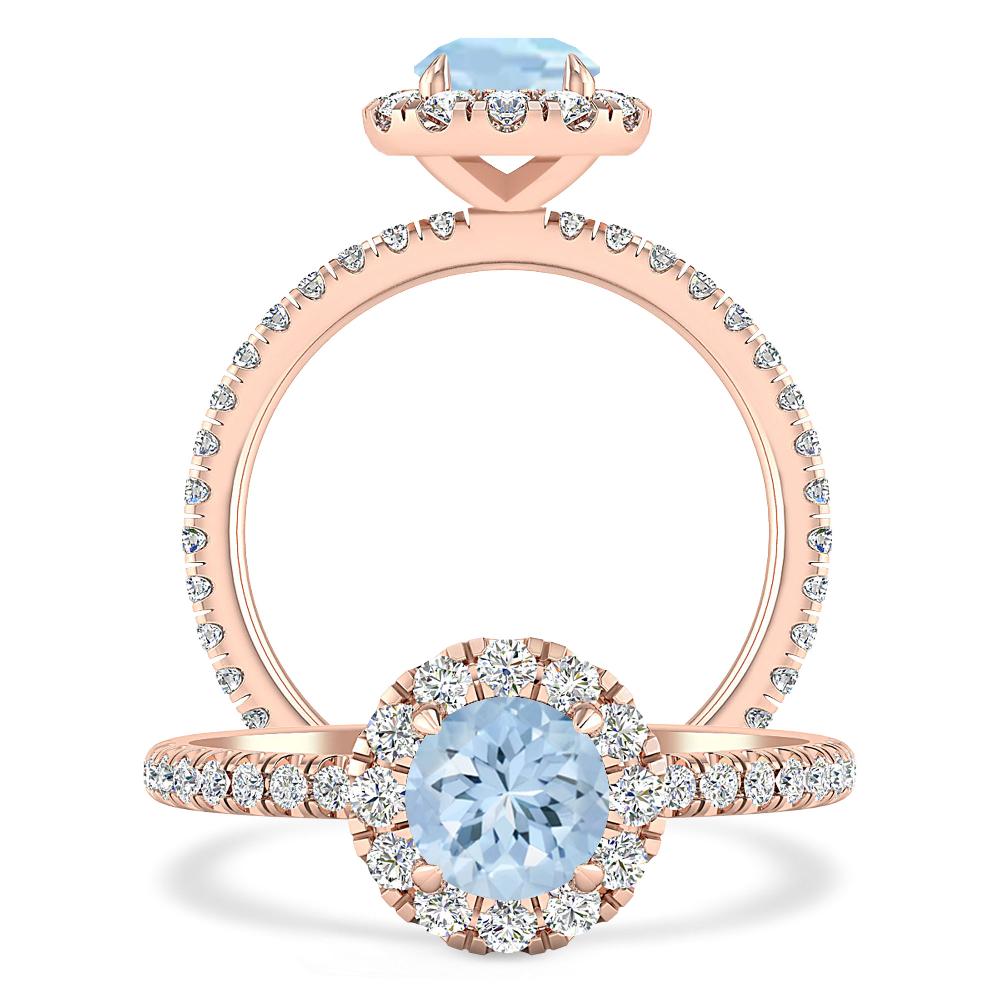 Rose Gold - Aquamarine