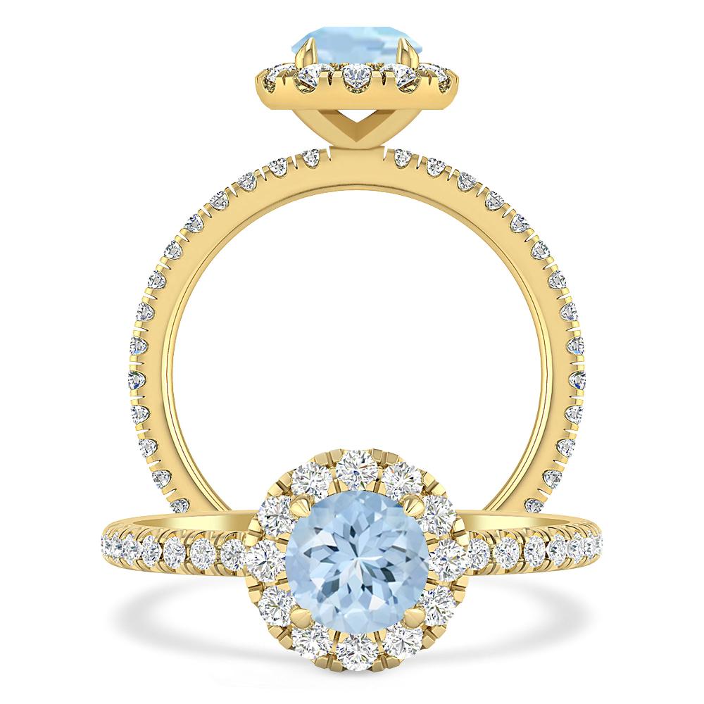 Yellow Gold - Aquamarine