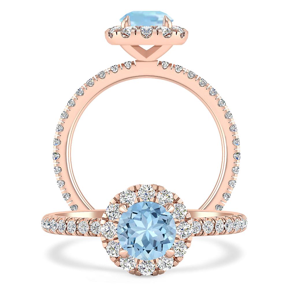 Rose Gold - Aquamarine