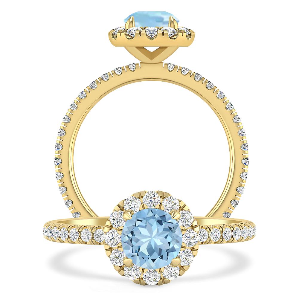 Yellow Gold - Aquamarine