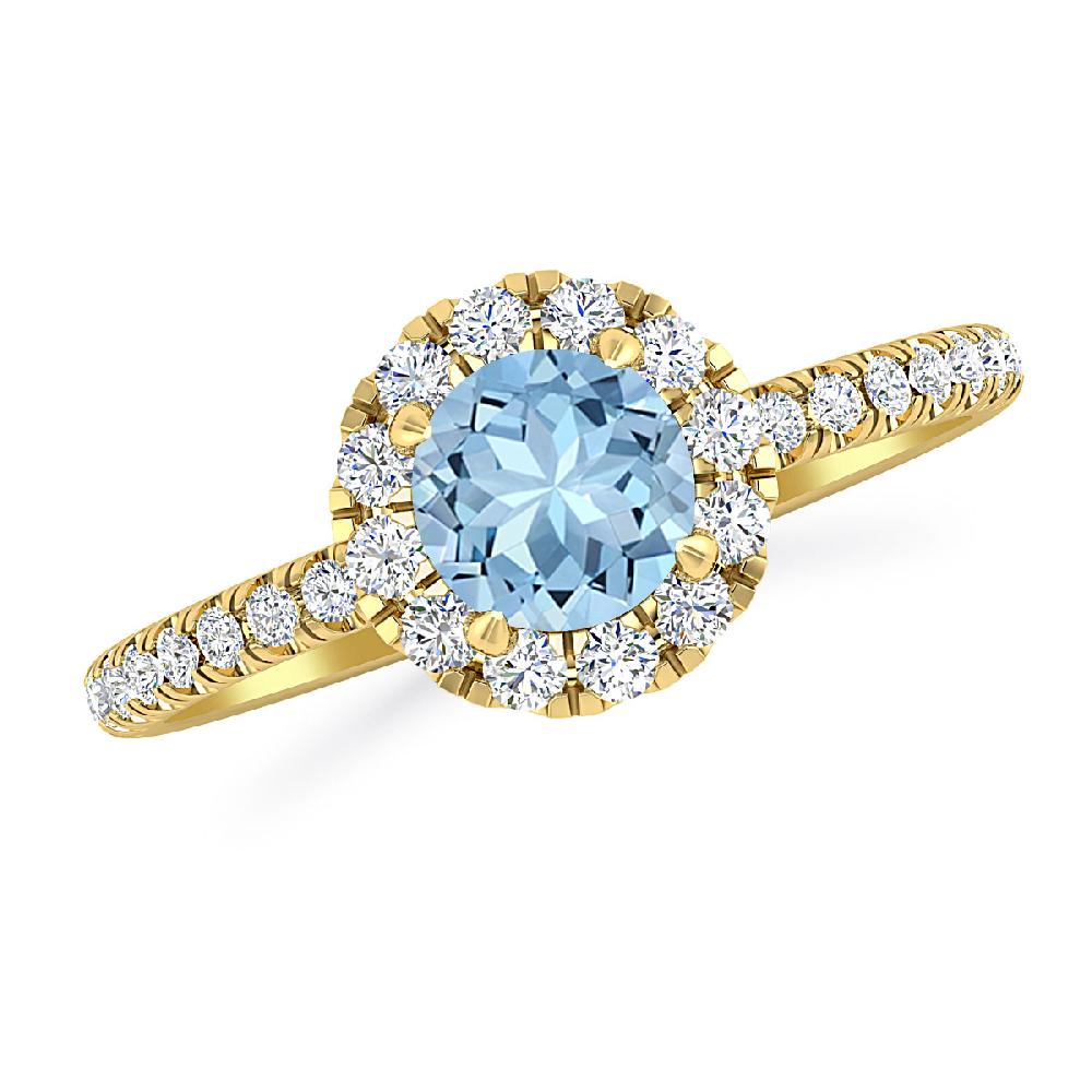 Yellow Gold - Aquamarine