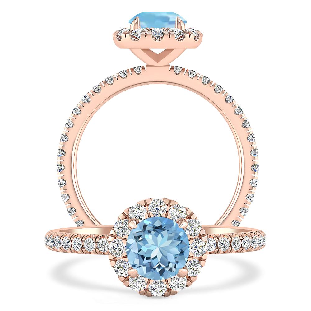 Rose Gold - Aquamarine