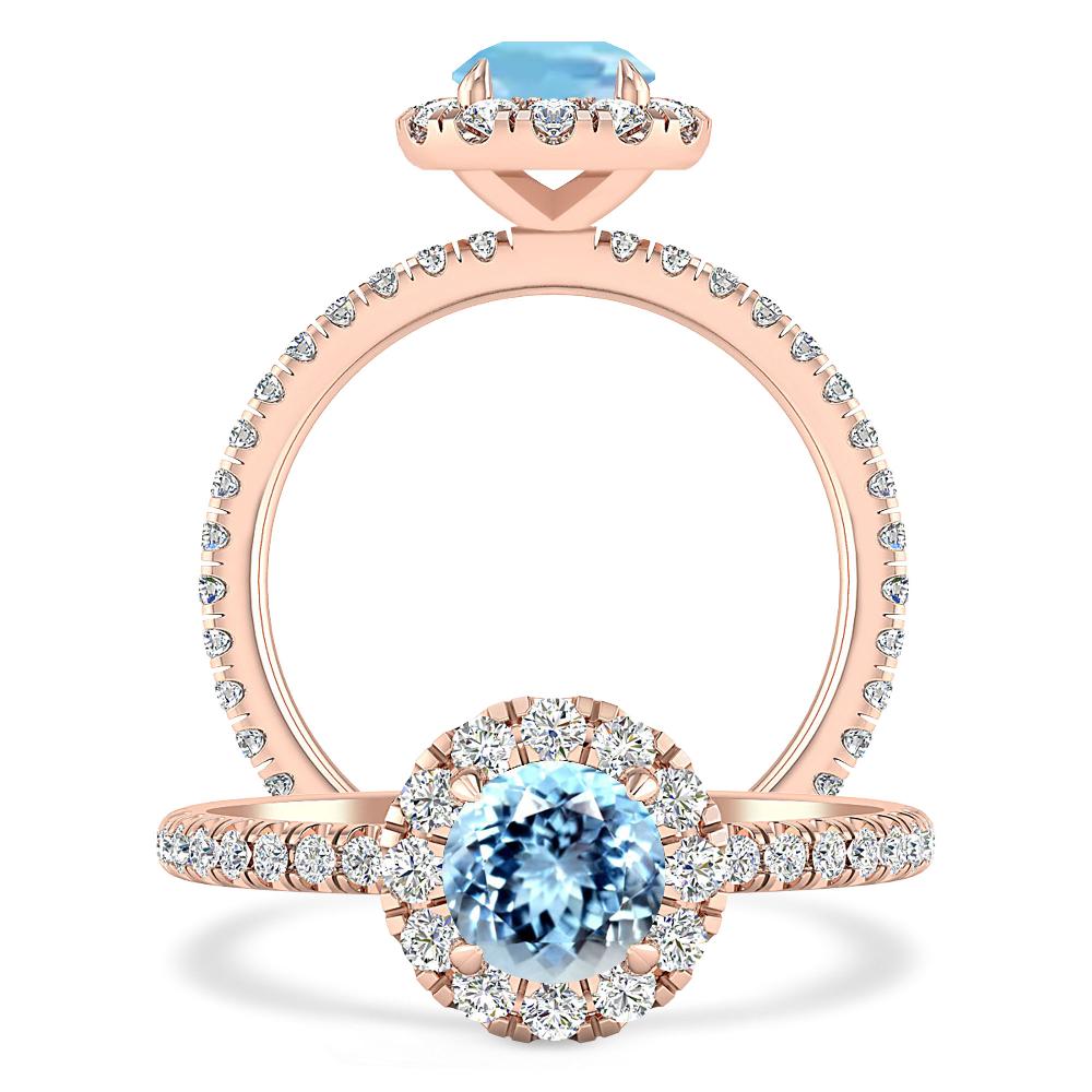 Rose Gold - Aquamarine