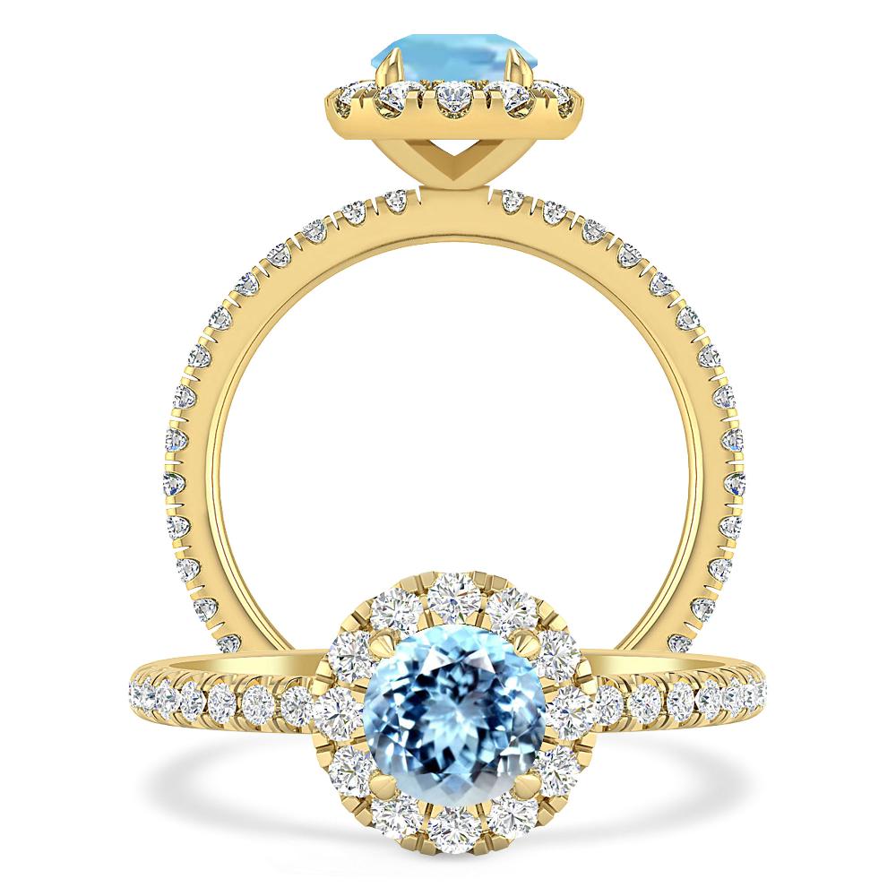 Yellow Gold - Aquamarine