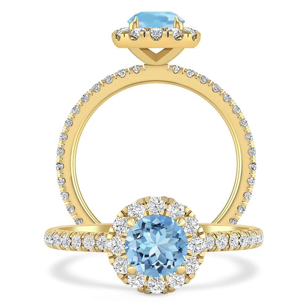 Yellow Gold - Aquamarine