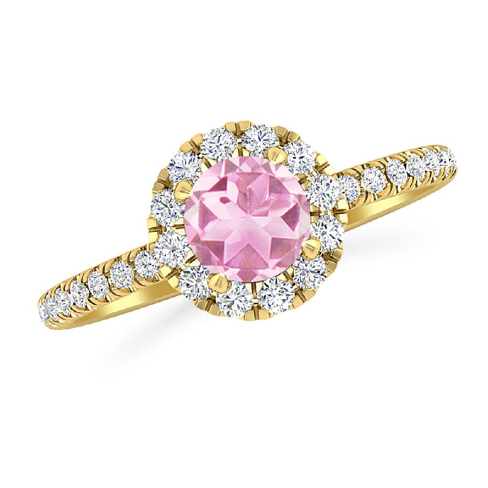 Yellow Gold - Pink Tourmaline