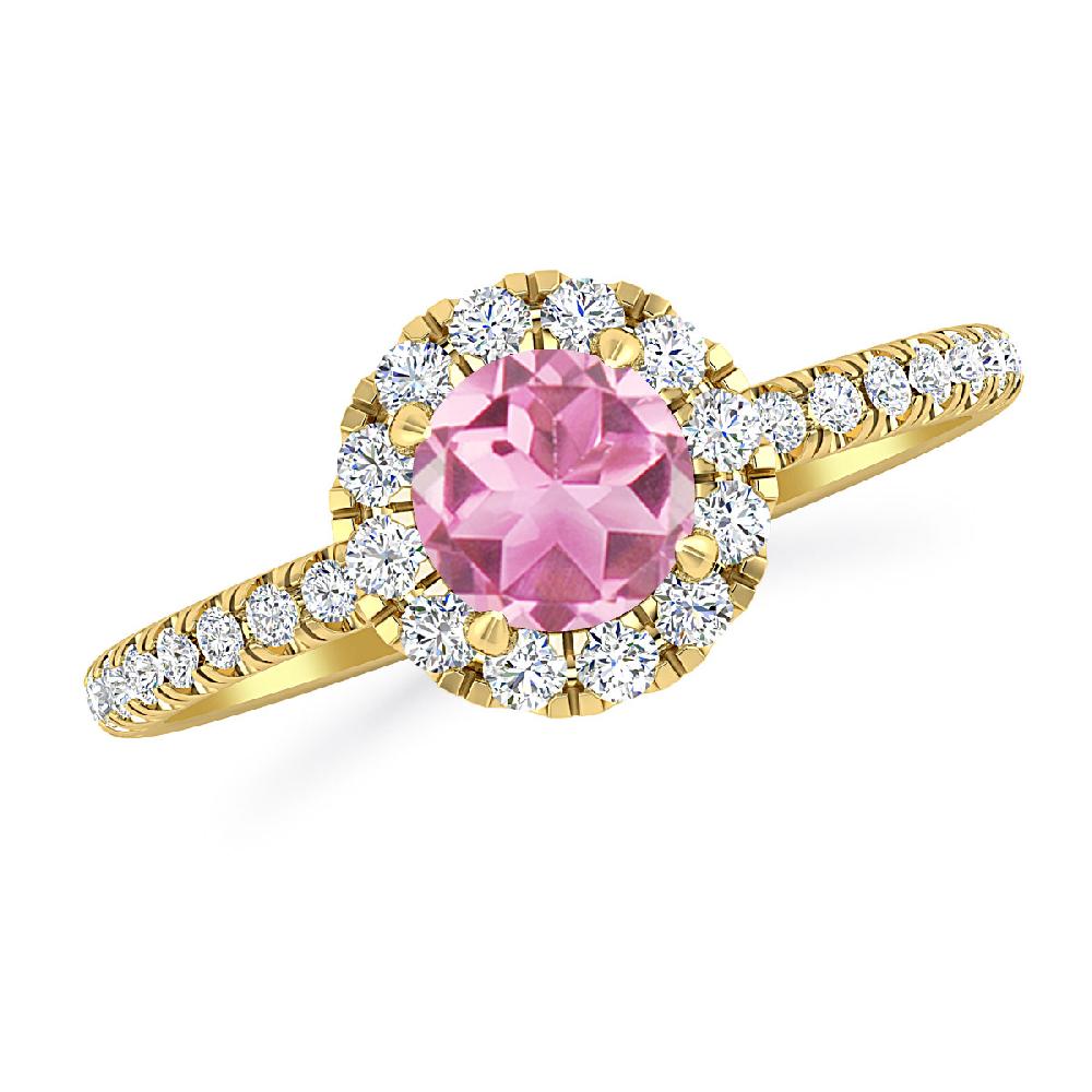 Yellow Gold - Pink Tourmaline