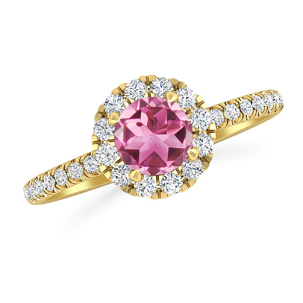 Yellow Gold - Pink Tourmaline