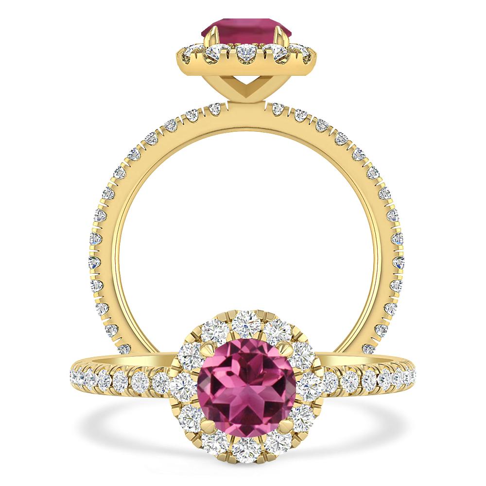 Yellow Gold - Pink Tourmaline