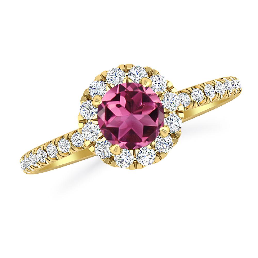 Yellow Gold - Pink Tourmaline