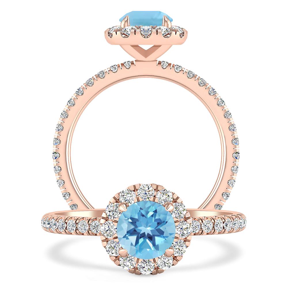 Rose Gold - Blue Topaz