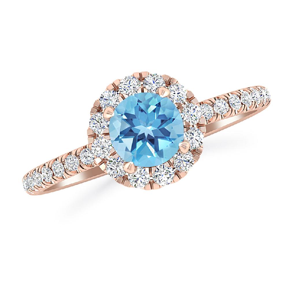 Rose Gold - Blue Topaz