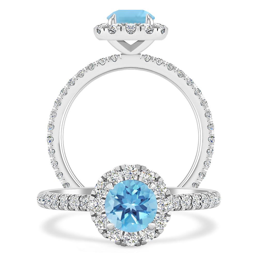 White Gold - Blue Topaz