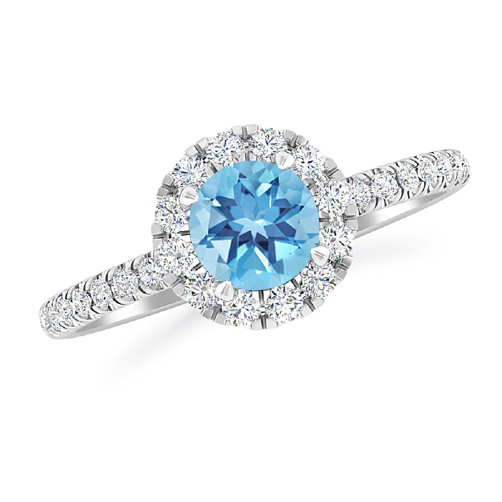 White Gold - Blue Topaz