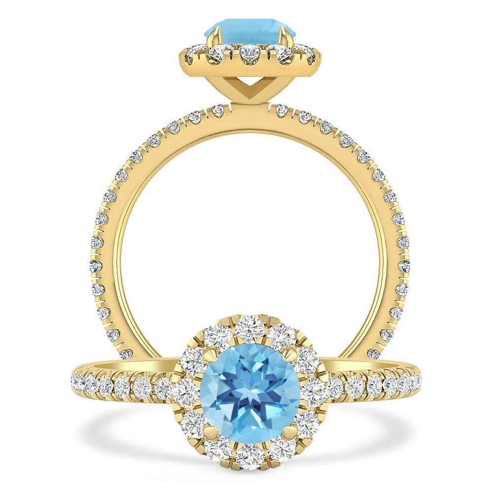 Yellow Gold - Blue Topaz