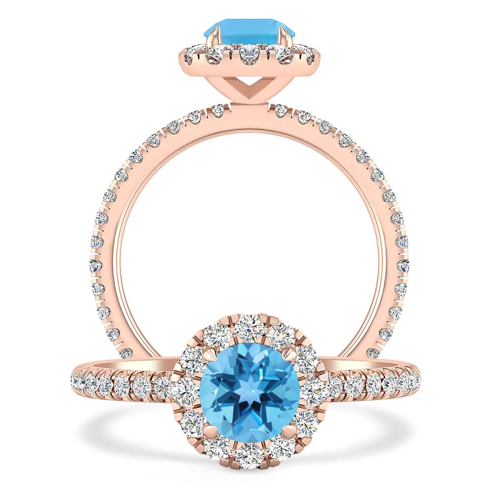 Rose Gold - Blue Topaz