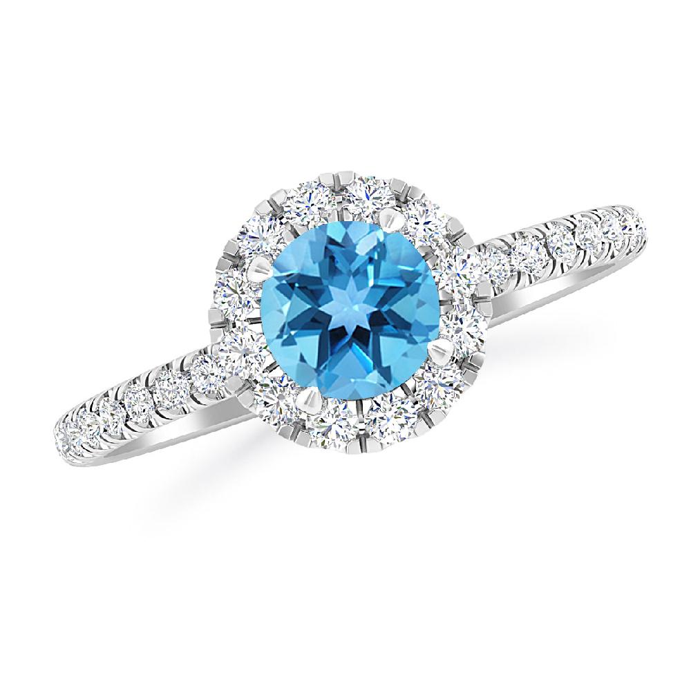 White Gold - Blue Topaz