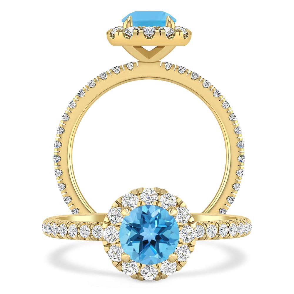 Yellow Gold - Blue Topaz